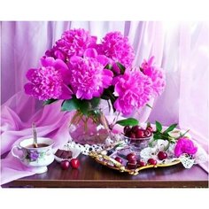 Алмазная мозаика 35*45 Букет пионов