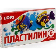 Пластилин "Классика" 6 цветов 20 грамм без европодвеса Lori