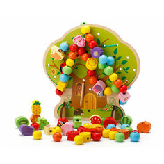 Детская деревянная игрушка сортер Дерево для зверят, 102 детали. Muwanzi