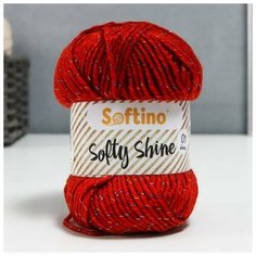 Пряжа 70% акрил, 30% шёлк "Softy Shine" 50 гр 85 м цвет 10 сангрия 7656184 Softino