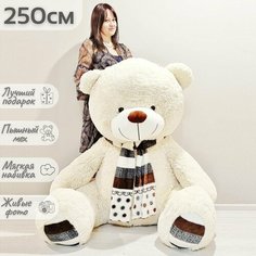 Большой плюшевый медведь, огромный мишка, мягкая игрушка Мартин 250 см Нет бренда