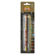 Koh-I-Noor Карандаши 5 цветов 5.6 мм Koh-I-Noor Magic 3406, с многоцветным грифелем, корпус микс, L175 мм