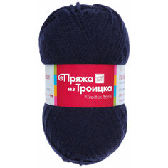 Пряжа Троицкая Подмосковная темно-синий (004), 50%шерсть/50%акрил, 250м, 100г, 5шт
