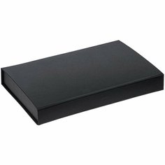 Коробка Silk с ложементом под ежедневник 10x16 см, аккумулятор и ручку, черная, 27х18х3,5 см, переплетный картон Нет бренда