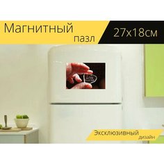 Магнитный пазл "Стекло, письма, любовь" на холодильник 27 x 18 см. Lots Prints