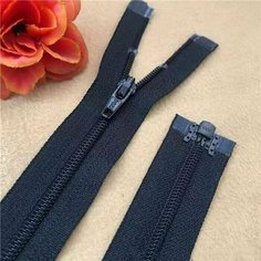 Застежка-молния разъемная, витая. YKK. Тип 3. Длина 70 см. Черная