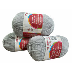 Пряжа из Троицка "Пушинка" , 50% козий пух, 50% мериносовая шерсть; цвет: светло серый 08 , 225 м, 50 г х 3 шт. Троицкая камвольная фабрика