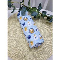 Пеленка из фланели "Зоо на голубом" 90*120см,1шт Чудо Детство