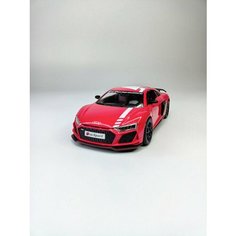 Коллекционная машинка игрушка металлическая Audi R8 для мальчиков масштабная модель 1:24 красная Alexplay