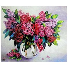 Алмазная мозаика 3D 40*50 см сирень 3 Нет бренда