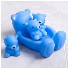 Крошка Я Набор игрушек для ванны «Мишки» мыльница, 3 игрушки, с пищалкой, цвет микс