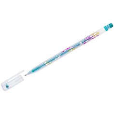 Ручка гелевая Crown "Glitter Metal Jell" зеленая с блестками, 1,0мм, 4 штуки