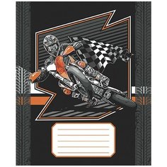 Тетрадь 24 листа в линию Racing, обложка мелованный картон, ВД-лак, блок № 2 (серые листы) Denco Store