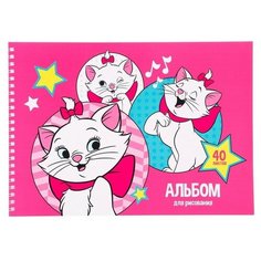 Альбом для рисования на гребне, А4, 40 листов, "Мари", Коты аристократы Disney