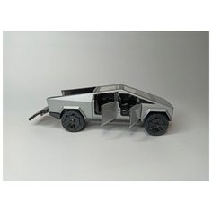 Коллекционная машинка игрушка металлическая Tesla CyberTruck для мальчиков масштабная модель 1:24 серый Тесла КиберТрак