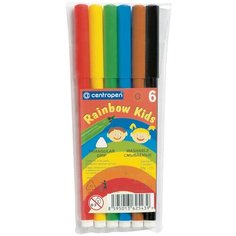 Фломастеры Centropen "Rainbow Kids", 6цв, трехгранные, смываемые