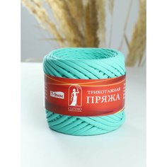 Пряжа трикотажная Clotho для вязания крючком / 7-9мм / 100м / цвет тиффани Нет бренда