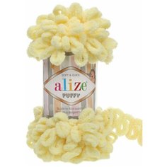 Пряжа Alize Puffy 100г, 9,2м (Ализе Пуффи) цвет 13 светло-желтый, 1шт