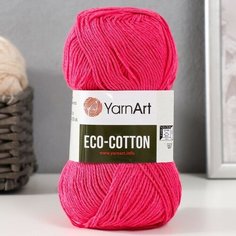 Пряжа YarnArt "Eco-Cotton" 80% хлопок, 20% полиэстер 220 м, 1 шт, 100 г, 803 малина (9554819)