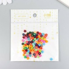 Декор для творчества пластик "Мини-розочки" набор 100 шт микс 0,6х0,6 см (комплект из 12 шт) Арт Узор