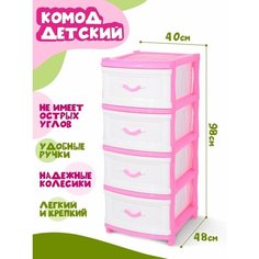 Комод для вещей и игрушек пластиковый с ящиками детский Elfplast