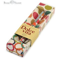 Ручка BrunoVisconti, шариковая автоматическая, 0.7 мм, синяя, Dolce Vita «геометрия», в футляре, металлический корпус, Арт. 20-0252/02