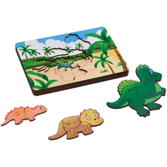 Развивающие игрушки . Вкладыш Сибирские игрушки многослойный "Динозаврик"