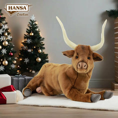Реалистичная мягкая игрушка Hansa Creation, 5551 Бык лежащий, 44 см