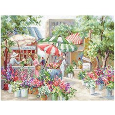 Leti978 Набор для вышивания LetiStitch Цветочный рынок 30*23см