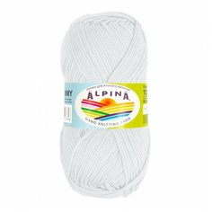 Пряжа ALPINA "TOMMY" 100% микнес 10 шт.х50г 130м №002 белый