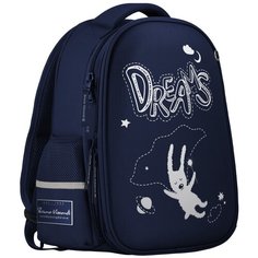 Рюкзак BrunoVisconti, облегченная капсула, синий с эргономичной спинкой, «зайка В мечтах», Арт. 12-001-118/02