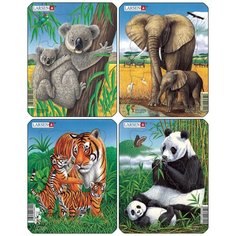 Пазл Коала, слон, тигр, панда, 8 деталей Larsen