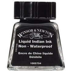 Тушь Winsor&Newton для рисования, водорастворимая, черный, флакон c пипеткой 14мл