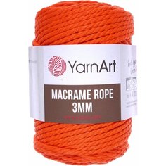 Пряжа YarnArt Macrame Rope 3mm оранжевый (800), 60%хлопок/ 40%вискоза/полиэстер, 63м, 250г, 1шт