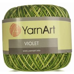 Пряжа YarnArt Violet Melange зелено-салатовый (188), 100%мерсеризованный хлопок, 282м, 50г, 1шт