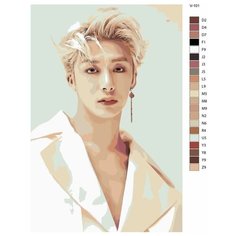 Картина по номерам V-101 "K-pop Monsta X. Участник группы" 80x120 Brushes Paints