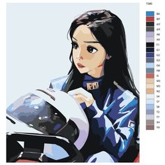 Картина по номерам Т380 "девушка на мотоцикле" 70x90 Brushes Paints