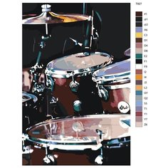 Картина по номерам T927 "Барабаны, музыкальный инструмент" 70x110 Brushes Paints