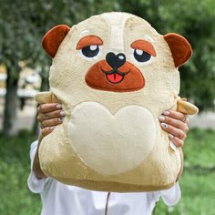 Мягкая игрушка подушка для детей и взрослых Hugme toys «Бульдог» I Like Gift