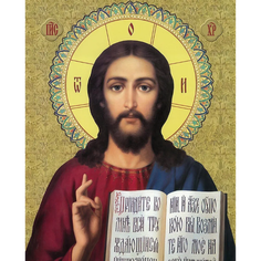 Алмазная мозаика на подрамнике "Иисус Христос" 20х30 см матовые стразы нет бренда