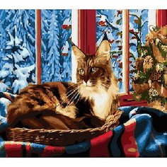 Картина по номерам Барсик в корзинке 40х50 см Hobby Home