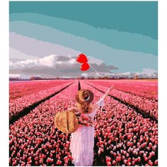 Картина по номерам Солнечное поле тюльпанов 40х50 см Hobby Home