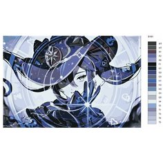 Картина по номерам S191 "Компьютерная игра - Genshin Impact (Геншин Импакт). Мона" 80x120 Brushes Paints