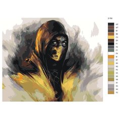 Картина по номерам Z700 "Скорпион- Мортал Комбат(Mortal Combat) 80x100 Brushes Paints