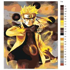 Картина по номерам Т 18 "Наруто в режиме мудреца", 70x90 см Brushes Paints