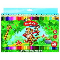 Creativiki карандаши цветные, 36 цветов, КЦ36КР разноцветный