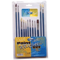 Набор кистей CENTRUM нейлон, овца, щетина, короткая ручка, 12 шт., 12 шт.