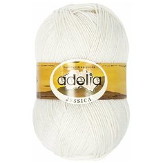 Пряжа Adelia "JESSICA" 67% шерсть, 33% полиэстер №01 белый - 5 мотков по 100 г
