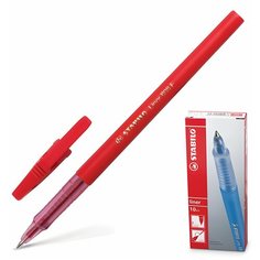 Ручка шариковая Stabilo Liner, корпус красный, узел 0,7 мм, линия письма 0,3 мм, красная (808/40)