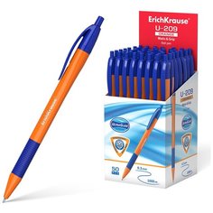 Ручка шариковая автоматическая ErichKrause U-209 Orange Matic&Grip 1.0, Ultra Glide Technology, цвет чернил синий (в коробке по 50 шт.)